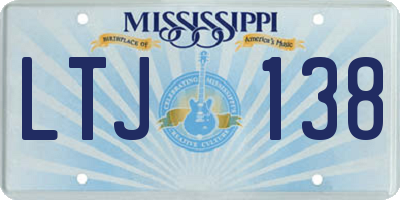 MS license plate LTJ138