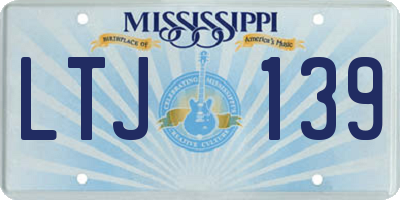 MS license plate LTJ139