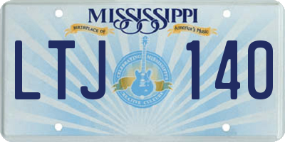 MS license plate LTJ140