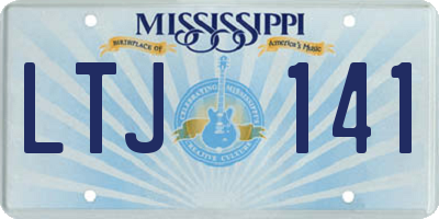 MS license plate LTJ141
