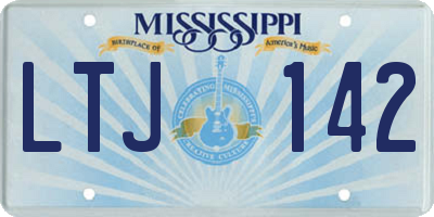 MS license plate LTJ142