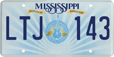 MS license plate LTJ143