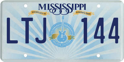 MS license plate LTJ144