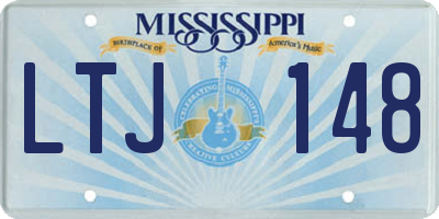 MS license plate LTJ148