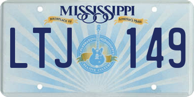 MS license plate LTJ149