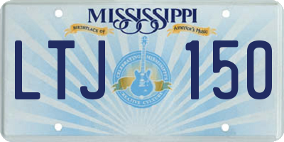 MS license plate LTJ150