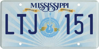 MS license plate LTJ151