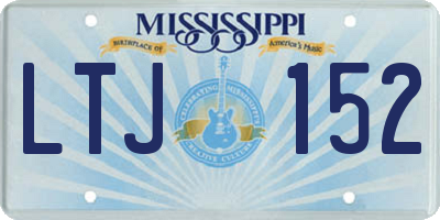 MS license plate LTJ152