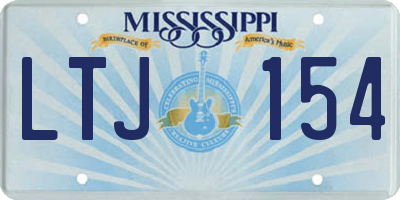 MS license plate LTJ154