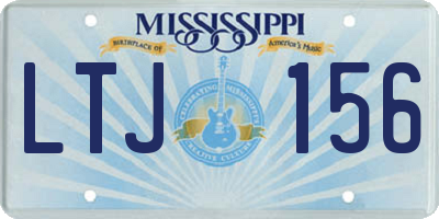 MS license plate LTJ156