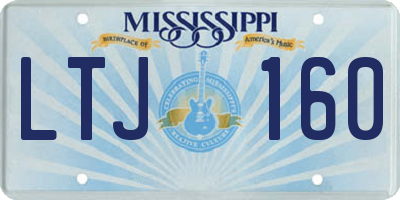 MS license plate LTJ160