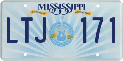 MS license plate LTJ171