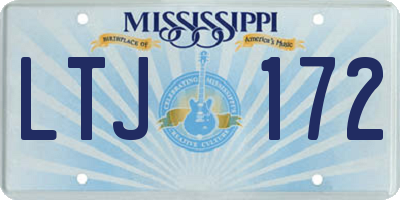 MS license plate LTJ172