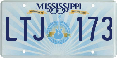 MS license plate LTJ173