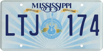 MS license plate LTJ174
