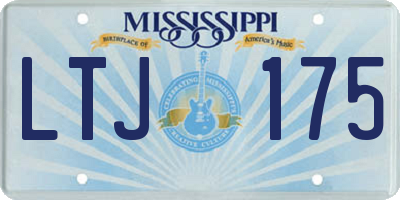 MS license plate LTJ175