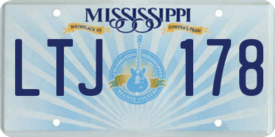 MS license plate LTJ178
