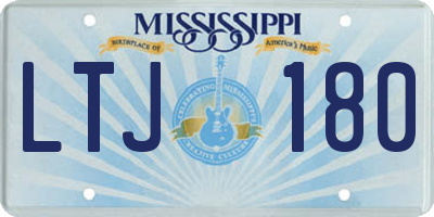 MS license plate LTJ180