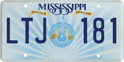 MS license plate LTJ181