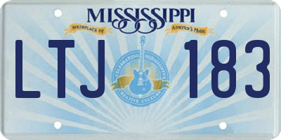 MS license plate LTJ183
