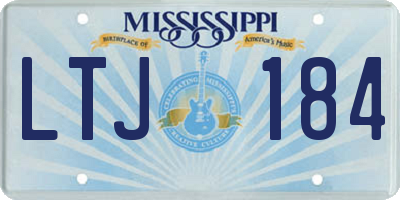 MS license plate LTJ184