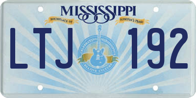 MS license plate LTJ192