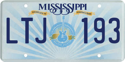 MS license plate LTJ193