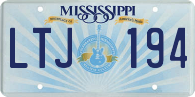 MS license plate LTJ194