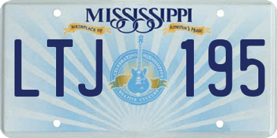 MS license plate LTJ195