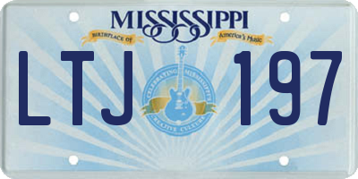 MS license plate LTJ197