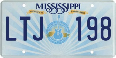 MS license plate LTJ198