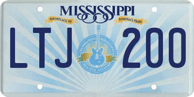 MS license plate LTJ200