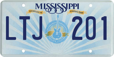 MS license plate LTJ201
