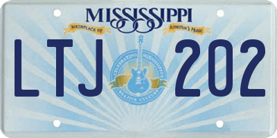 MS license plate LTJ202