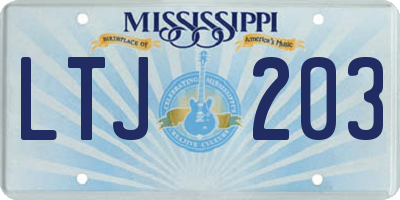 MS license plate LTJ203