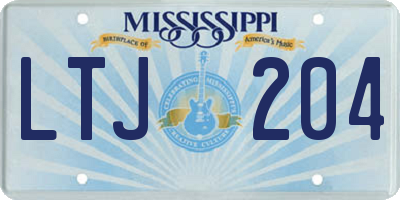 MS license plate LTJ204