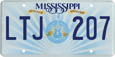 MS license plate LTJ207