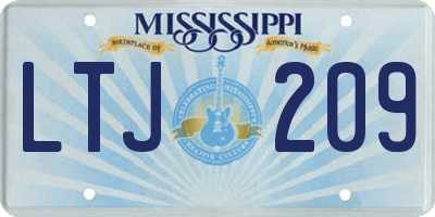 MS license plate LTJ209