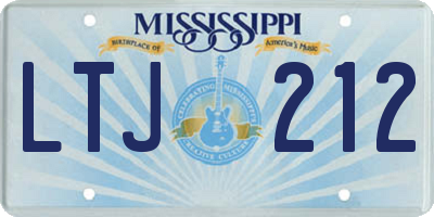 MS license plate LTJ212