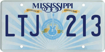 MS license plate LTJ213