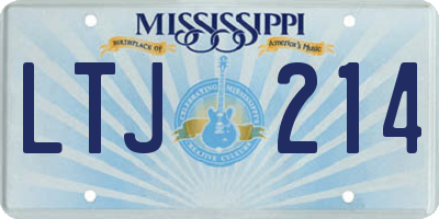 MS license plate LTJ214