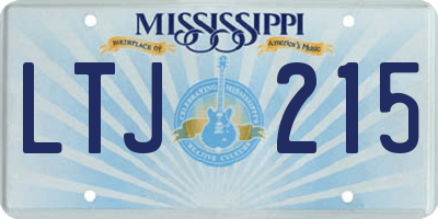 MS license plate LTJ215