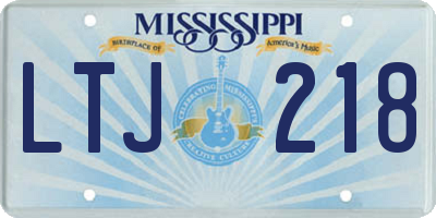 MS license plate LTJ218