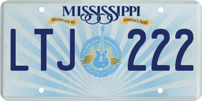 MS license plate LTJ222