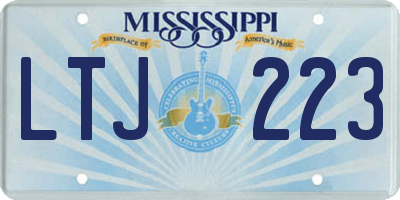 MS license plate LTJ223