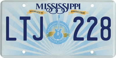 MS license plate LTJ228