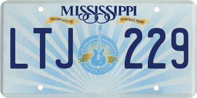 MS license plate LTJ229