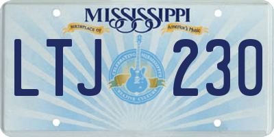 MS license plate LTJ230