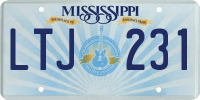 MS license plate LTJ231