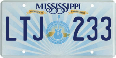 MS license plate LTJ233